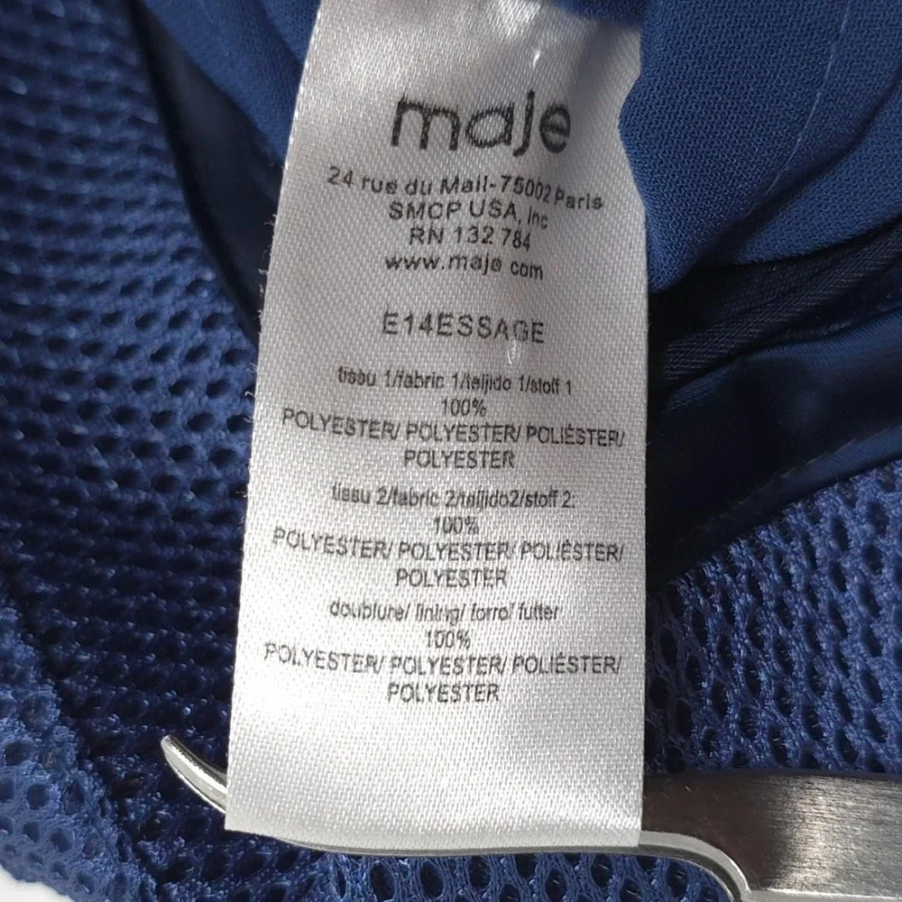 MAJE PARÍS Women's New XS T1 Mini Skirt Jude Boule Matiere Navy Blue E14ESSAGE